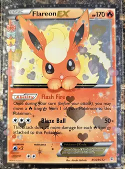 Pokemon Generations Radiant Collection Flareon EX #RC6 NM or Better - Image 1