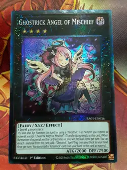 Yugioh Ghostrick Angel of Mischief Prismatic Collector's Rare RA01-EN036 1st NM - Image 1