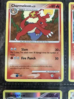9 pokemon 2009 cards- charmeleon,ponyta,charmander, holo gengar,croagunk, bagon - Image 2