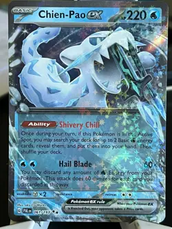 POKEMON CHIEN-PAO EX 061/193 DOUBLE RARE HOLOFOIL PALDEAN EVOLVED NM CARD - Image 1
