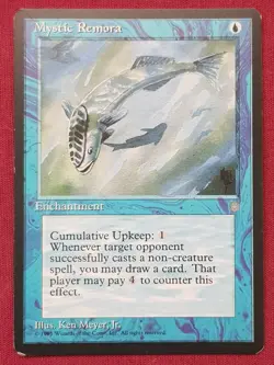 Magic The Gathering ICE AGE MYSTIC REMORA blue card MTG - Image 1