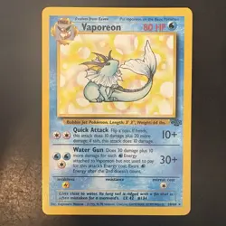 Vintage Pokemon Vaporeon 28/64 Jungle Non-Holo Rare Card - Image 1