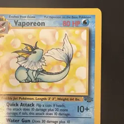 Vintage Pokemon Vaporeon 28/64 Jungle Non-Holo Rare Card - Image 3