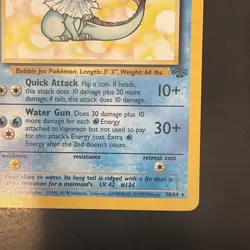 Vintage Pokemon Vaporeon 28/64 Jungle Non-Holo Rare Card - Image 4