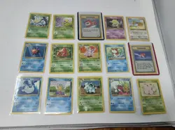 15 Pokemon Cards Base Set 2 Lot - LP to MP Condition - Image 1