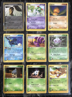 9 pokemon 2003 cards- holomawile,kirlia,trapinch,sharpedo,ekans,cascoon, seedot, - Image 1