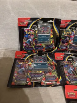 Pokemon TCG Phantasmal Flames 3-Pack Blister LOT OF 7 SEALED Sneasel & Weavile - Image 2