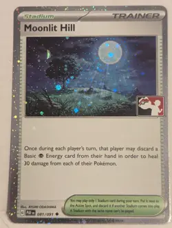 Moonlit Hill 081/091 - Pokemon Prize Pack Series COSMOS Holo Foil NM WITH SWIRL - Image 1