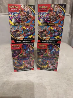 Pokemon Phantasmal Flames & Mega Evolution Booster Bundles. Lot Of 4 Sealed - Image 1