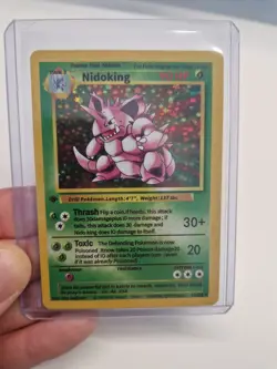 Nidoking 1st Edition Pokemon 1999 Base Set 11/102 Holo Artcard/Deko. - Image 4