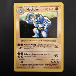 Pokemon Vintage SHADOWLESS Machoke Base Set 34/102 NM WOTC 1999 - Image 1