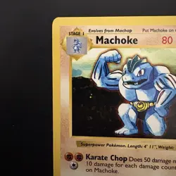 Pokemon Vintage SHADOWLESS Machoke Base Set 34/102 NM WOTC 1999 - Image 2