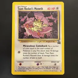 Pokemon Vintage WotC Promo Team Rocket's Meowth #18 Black Star - Image 1
