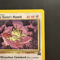 Pokemon Vintage WotC Promo Team Rocket's Meowth #18 Black Star - Image 3