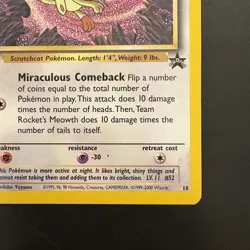 Pokemon Vintage WotC Promo Team Rocket's Meowth #18 Black Star - Image 4