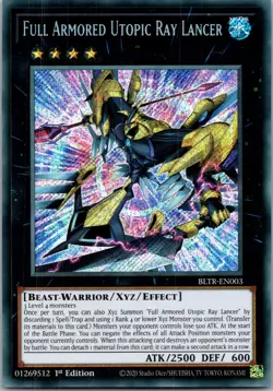 Yugioh Full Armored Utopic Ray Lancer BLTR-EN003 1st Edition Secret Rare NM - Image 1