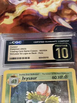Ivysaur Pokemon (2023) Trading Card Game Classic - 002/034 CGC 10 PRISTINE - Image 2