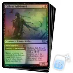 FOIL CALLOUS SELL-SWORD X4 Wilds Of Eldraine WOE Magic MTG MINT CARD - Image 1