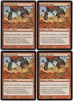 Crack the Earth x4 4x 2005 Betrayers of Kamigawa PLAYSET Red Sorcery MTG LP AZ2 - Image 1