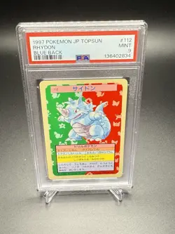 Pokemon Rhydon Topsun Blue Back #112 1997 PSA 9 Low Pop - Image 1