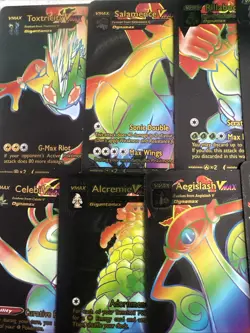 Pokemon 10 V Vmax Gx Black Foil Rainbow 🔥Fan Art🔥set NM - Image 2