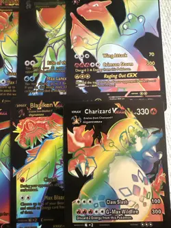 Pokemon 10 V Vmax Gx Black Foil Rainbow 🔥Fan Art🔥set NM - Image 3