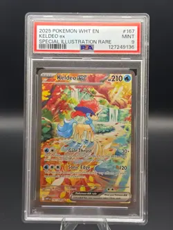 2025 Pokemon White Flare WHT En Keldeo Ex #167 Special Illustration Rare PSA 9 - Image 1