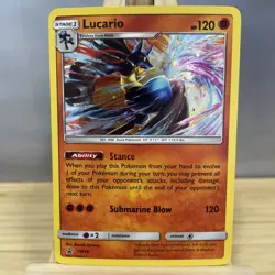Lucario SM54 LP Sun & Moon Cosmos Holo Black Star Promo Pokemon ✨LIGHT PLAY✨ - Image 1