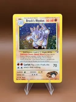 Pokemon TCG Brock's Rhydon Gym Heroes 2/132 Holo Unlimited Rare - Image 1