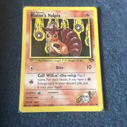 Pokemon TCG WoTC Blaine's Vulpix 66/132 Gym Challenge Vintage Near Mint NM+ - Image 1