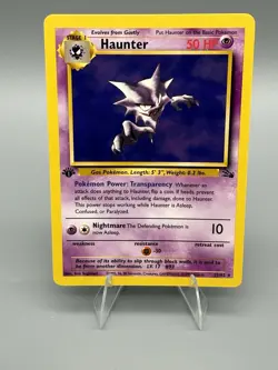 1999 Pokemon Fossil Haunter 1st Edition #21/62 Non-Holo Rare LP - Image 1