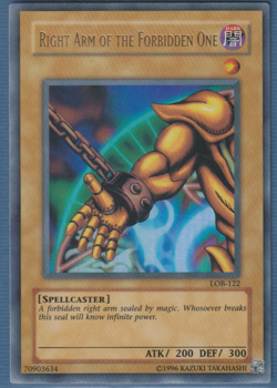Yu Gi Oh! - Right Arm of the Forbidden One - LOB-122 - Ultra Rare NM/M AMERICAN - Image 1
