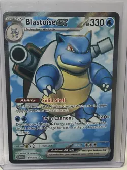 Pokemon TCG Blastoise EX 184/165 Scarlet & Violet 151 NM Trading Card - Image 1