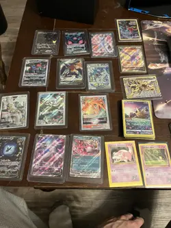 Pokemon TCG Mixed Card Lot 18 ultra rares with trainer box full of bulk - Image 1