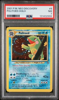 2001 POKEMON NEO DISCOVERY #8 POLITOED-HOLO PSA 7 - Image 1