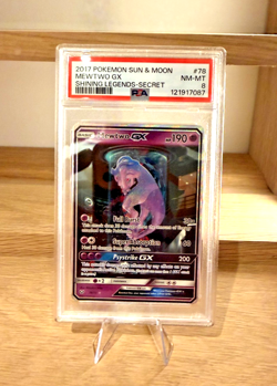 2017 Pokemon Mewtwo GX Secret Rare #78 - Shining Legends - PSA 8 NM-MT - Image 1