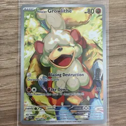 Hisuian Growlithe 181/167 Illustration Rare Twilight Masquerade Pokemon Card - Image 3