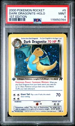 2000 POKEMON ROCKET 1ST EDITION #5 DARK DRAGONITE-HOLO PSA 9 - Image 1