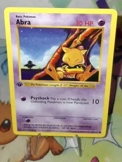 Pokemon TCG 1st Edition Shadowless Abra 43/102 NM/ Better - Image 1