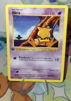 Pokemon TCG 1st Edition Shadowless Abra 43/102 NM/ Better - Image 2