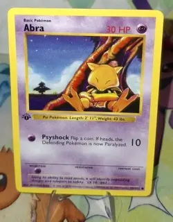 Pokemon TCG 1st Edition Shadowless Abra 43/102 NM/ Better - Image 3