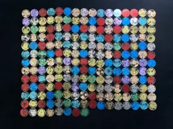 Pokemoe TCG Glow In The Dark Coins Mewtwo Blastoise Red Blue Green Lot*200 -TB44 - Image 1