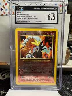 Pokemon Entei 34 Wizards Black Star Promos Holo 2001 CGC 6.5 - Image 1