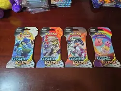 Pokemon TCG - Cosmic Eclipse Sleeved Booster Packs - 4 - Full Art Work Set - Image 1