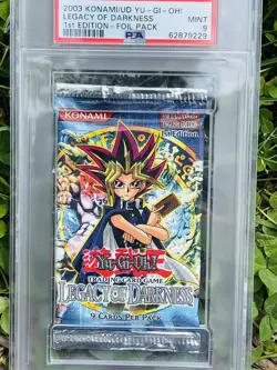 Yu-Gi-Oh! Legacy of Darkness 1st Edition LOD Sealed Booster Pack PSA 9 Mint - Image 2