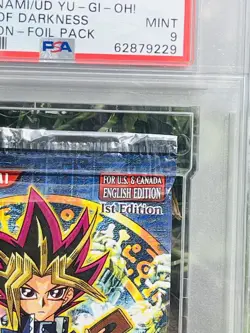 Yu-Gi-Oh! Legacy of Darkness 1st Edition LOD Sealed Booster Pack PSA 9 Mint - Image 4