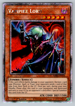 Vampire Lord Yugioh RA03-EN128 Platinum Secret Rare PSR NM - Image 1