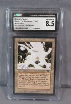 MISHRA'S FACTORY MTG 1994 Antiquities Winter Magic Card Grade CGC 8.5 NM/M+ - Image 1