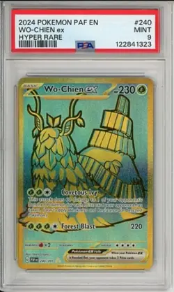 2024 PSA 9 Pokemon Paldean Fates Wo-Chien ex Hyper Rare 240/091 Card Mint - Image 1