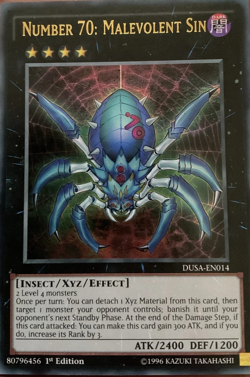 Number 70: Malevolent Sin DUSA-EN014 Ultra Rare 1st Edition YuGiOh TCG Card - Image 1